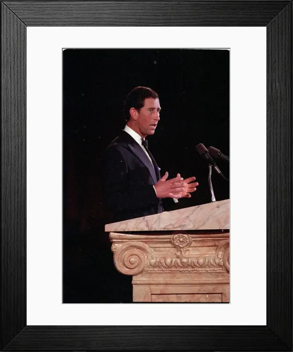 Framed Print : Prince Charles Gesturing During Speech Framed Print : Prince Charles Gesturing During Speech