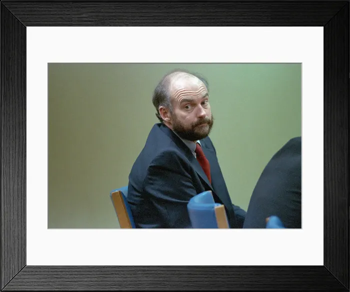 Framed Print : Joseph Hazelwood Listening to Testimony in Court Framed Print : Joseph Hazelwood Listening to Testimony in Court