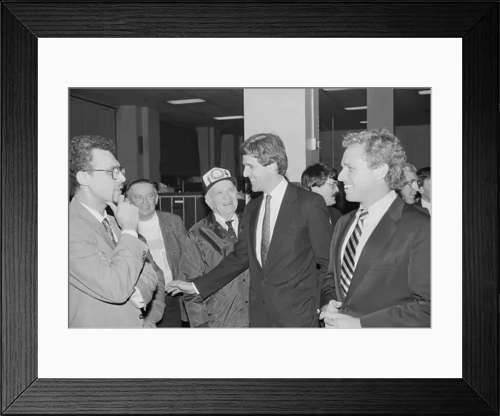 Framed Print : Senators Kerry and Kennedy Touring Homeless Shelter Framed Print : Senators Kerry and Kennedy Touring Homeless Shelter