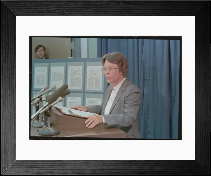 Framed Print : Karen Gievers at News Conference Framed Print : Karen Gievers at News Conference