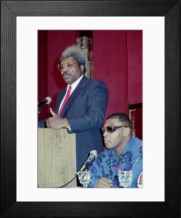 Framed Print : Don King Addresses Press, Mike Tyson Seated Framed Print : Don King Addresses Press, Mike Tyson Seated