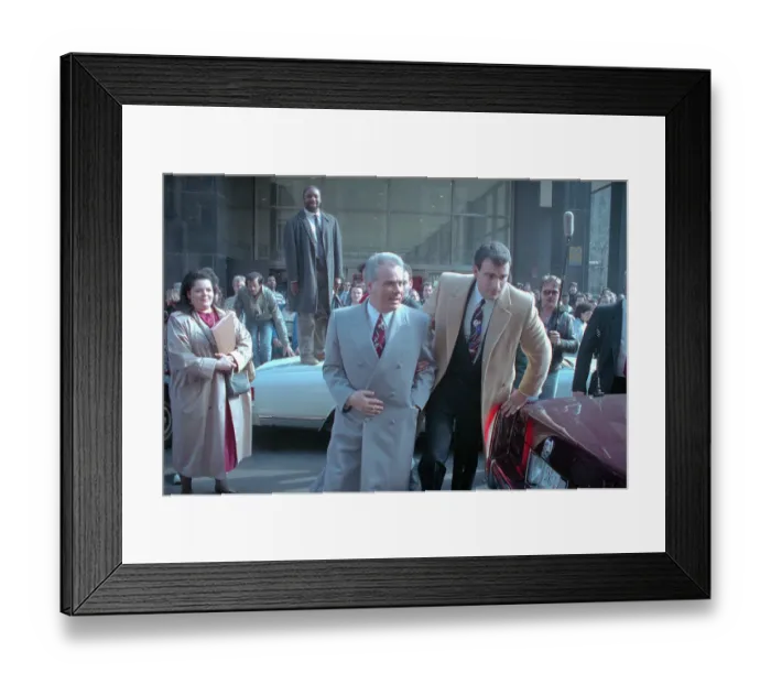 Framed Print : John Gotti Being Escorted Through Crowd Framed Print : John Gotti Being Escorted Through Crowd