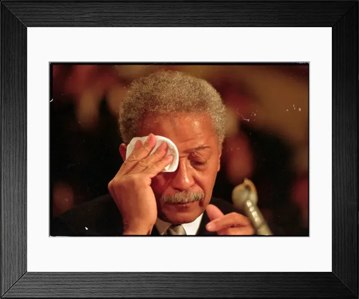Framed Print : David Dinkins Wiping Brow While Testifying Framed Print : David Dinkins Wiping Brow While Testifying