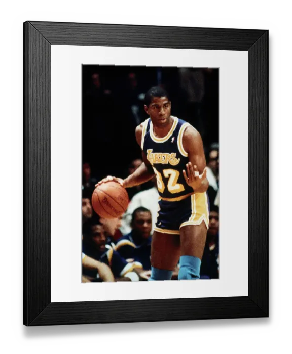 Framed Print : Magic Johnson Dribbling Basketball Framed Print : Magic Johnson Dribbling Basketball