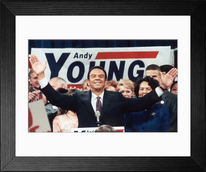 Framed Print : Portrait of Mayor Andy Young Framed Print : Portrait of Mayor Andy Young