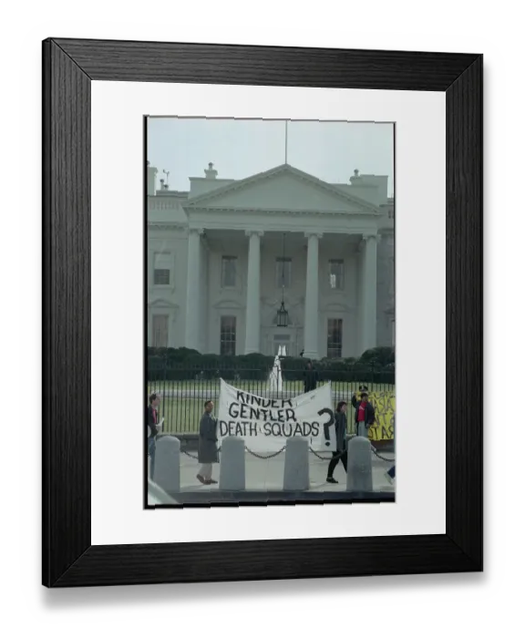 Framed Print : Demonstrators Protesting at White House Framed Print : Demonstrators Protesting at White House