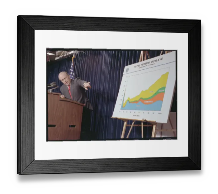 Framed Print : Dick Cheney Pointing to Chart Framed Print : Dick Cheney Pointing to Chart