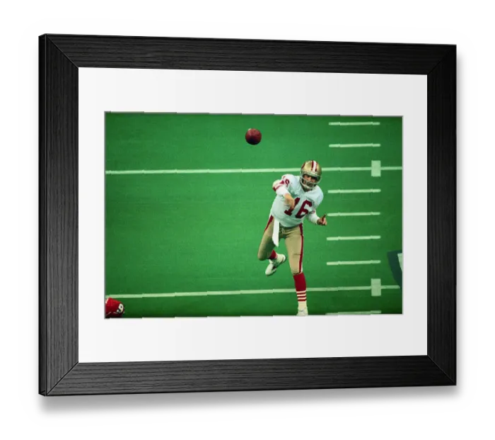 Framed Print : Joe Montana Throwing Football