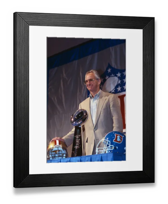 Framed Print : Portrait of George Seifert with Superbowl Trophy Framed Print : Portrait of George Seifert with Superbowl Trophy