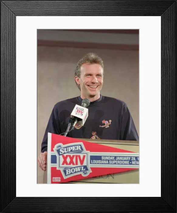 Framed Print : Joe Montana Speaking to Writers Framed Print : Joe Montana Speaking to Writers