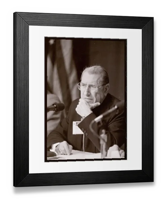 Framed Print : Cardinal John O'Connor During a Conference Framed Print : Cardinal John O'Connor During a Conference