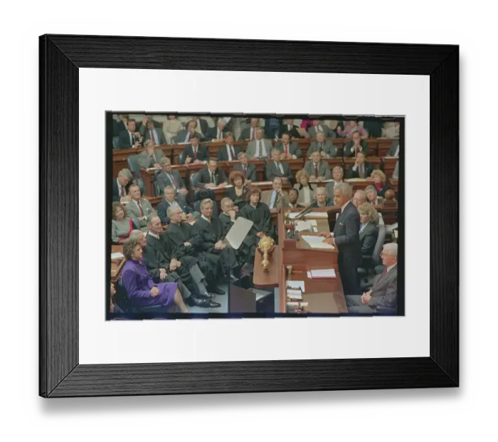 Framed Print : L. Douglas Wilder Delivering Address Framed Print : L. Douglas Wilder Delivering Address