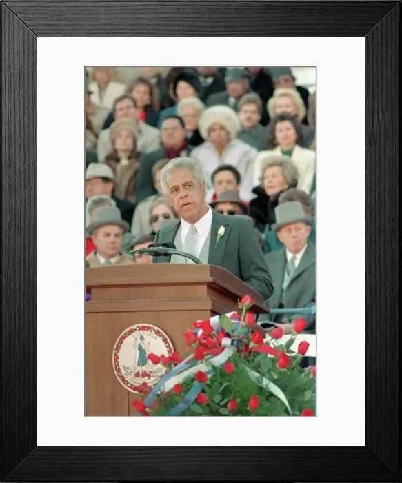 Framed Print : L. Douglas Wilder Delivering Inaugural Address Framed Print : L. Douglas Wilder Delivering Inaugural Address