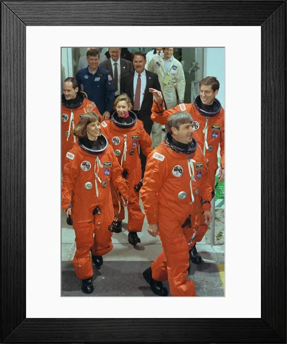 Framed Print : Columbia Shuttle Crew Leaving their Quarters Framed Print : Columbia Shuttle Crew Leaving their Quarters