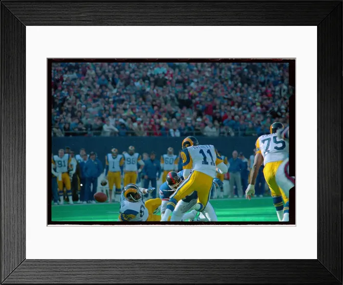 Framed Print : quarter Back Jim Everett is Being Sacked Framed Print : quarter Back Jim Everett is Being Sacked