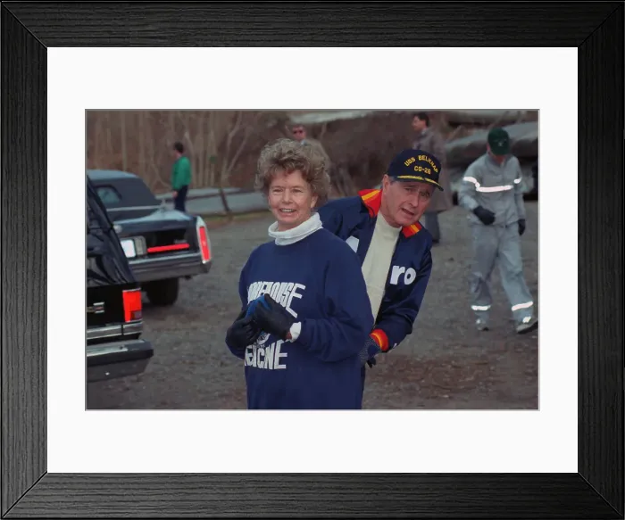 Framed Print : George Bush with Nancy Ellis Framed Print : George Bush with Nancy Ellis