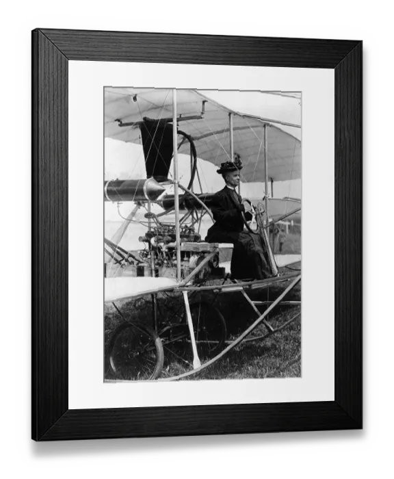 Framed Print : Woman Flier on a Double-Decker Crate Framed Print : Woman Flier on a Double-Decker Crate