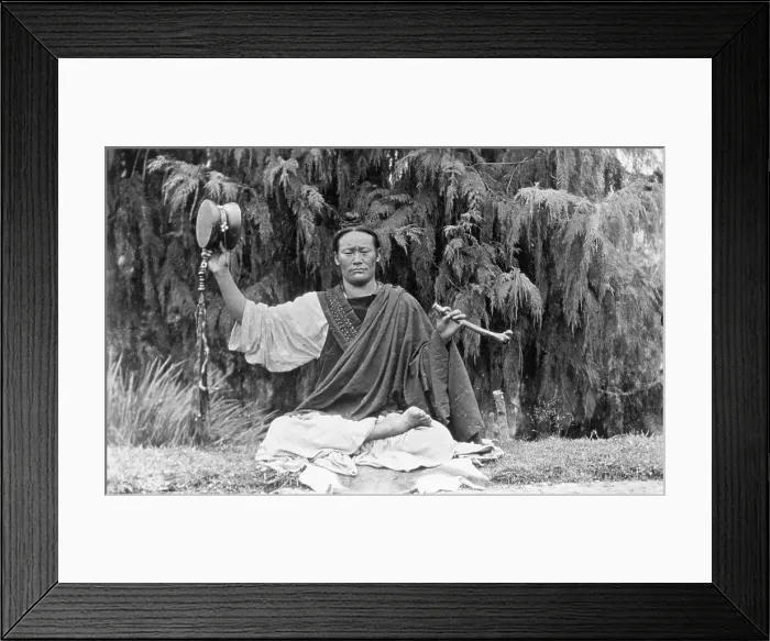 Framed Print : Tibetan Mystic with Drum Framed Print : Tibetan Mystic with Drum