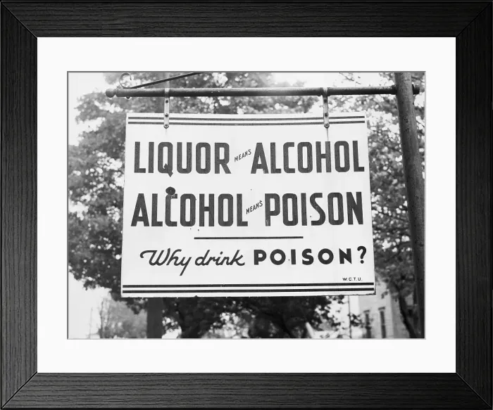 Framed Print : Sign Pronouncing The Folly Of Drinking Framed Print : Sign Pronouncing The Folly Of Drinking