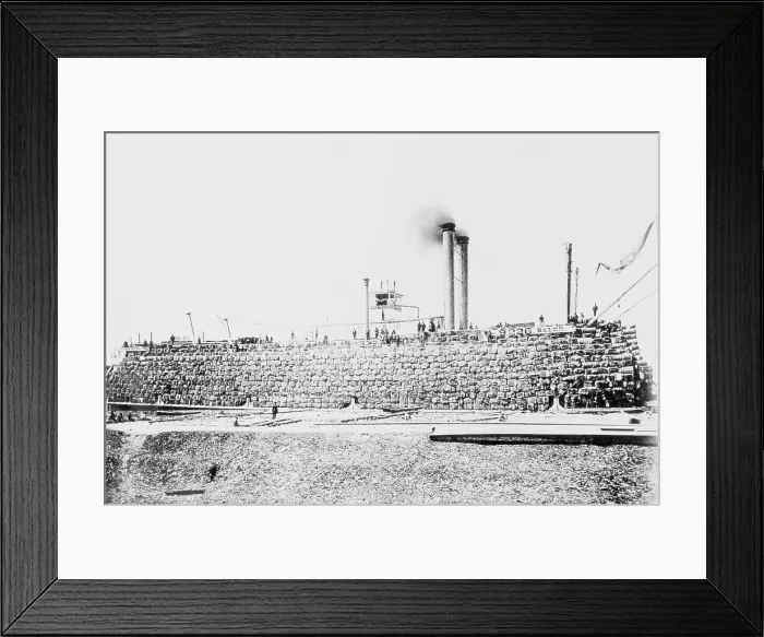 Framed Print : Cotton Bales Loaded on Mississippi Steamboat Framed Print : Cotton Bales Loaded on Mississippi Steamboat
