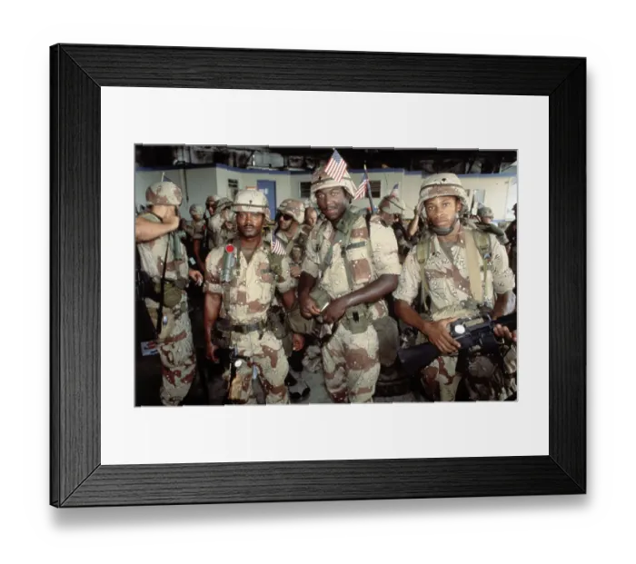 Framed Print : American Soldiers Posing Before Leaving Saudi Arabia Framed Print : American Soldiers Posing Before Leaving Saudi Arabia