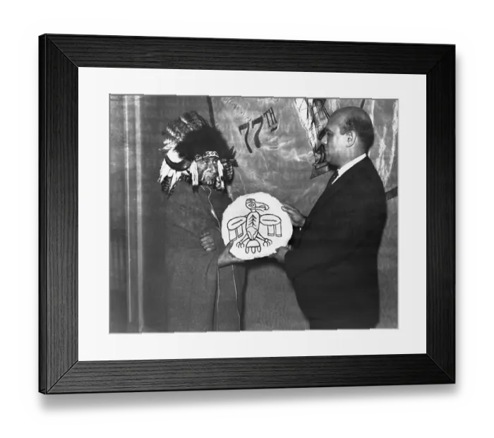 Framed Print : Chief Black Eagle Presenting Thunderbird Award Framed Print : Chief Black Eagle Presenting Thunderbird Award