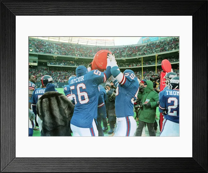 Framed Print : New York Giants Giving Coach Gatorade Shower Framed Print : New York Giants Giving Coach Gatorade Shower