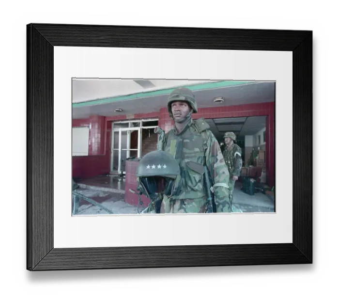 Framed Print : Soldier Holding Helmet Framed Print : Soldier Holding Helmet