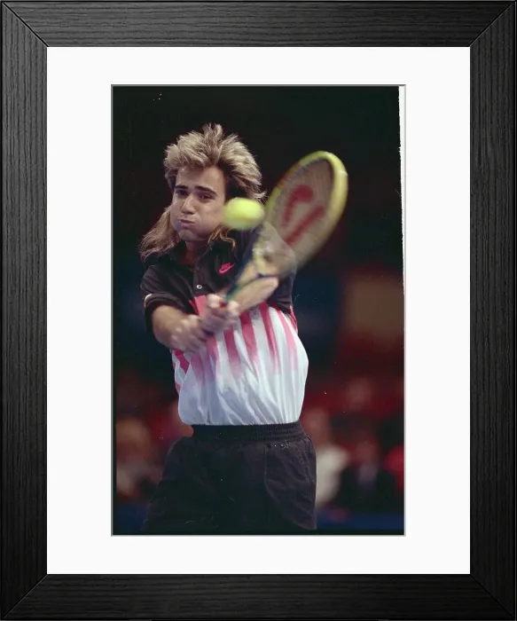 Framed Print : Andre Agassi Making Return Framed Print : Andre Agassi Making Return