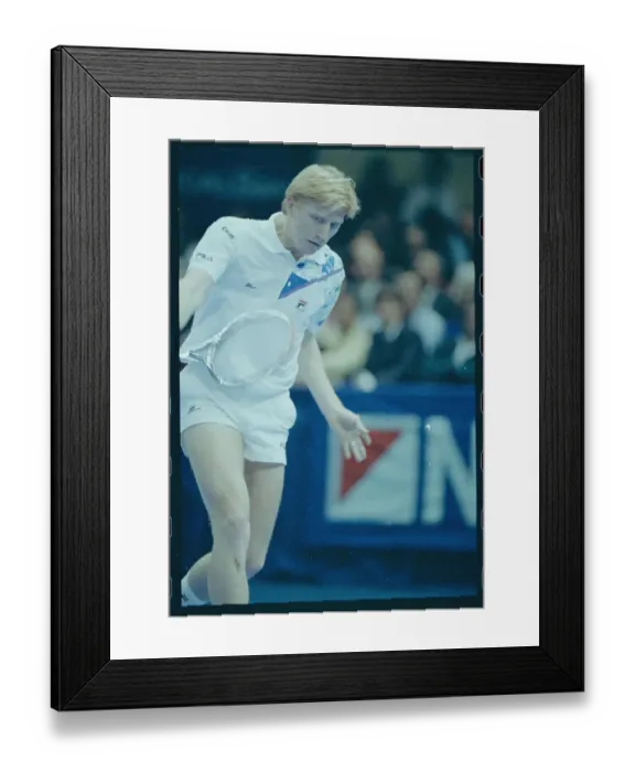Framed Print : Boris Becker Hitting His Backhand Framed Print : Boris Becker Hitting His Backhand