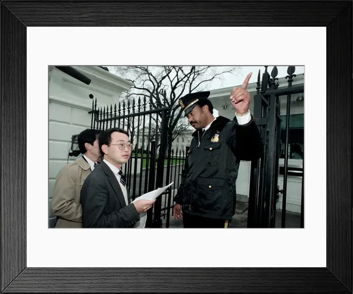 Framed Print : Secret Service Officer Giving Directions