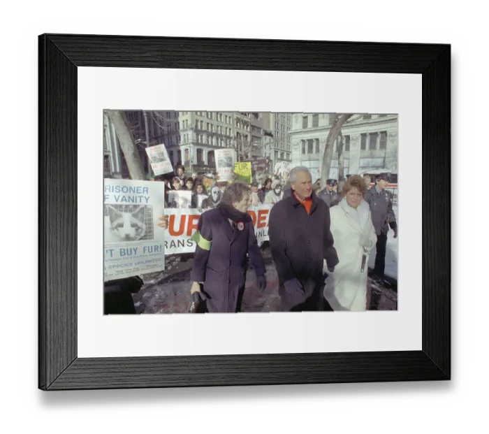 Framed Print : Bob Barker Leading Animal Rights Demonstration