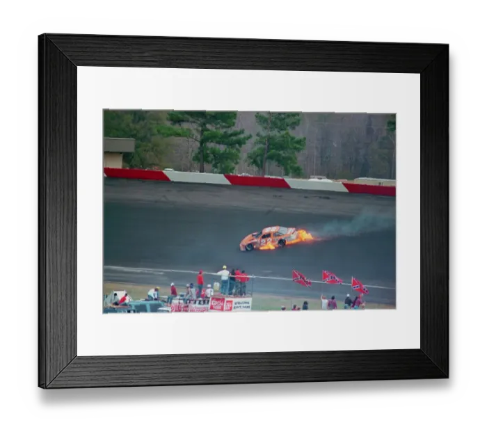 Framed Print : Grant Adcox Spinning Out of Control in Race Car Framed Print : Grant Adcox Spinning Out of Control in Race Car