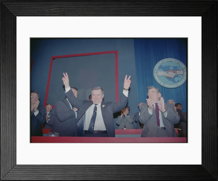 Framed Print : Lech Walesa at AFL-CIO Convention
