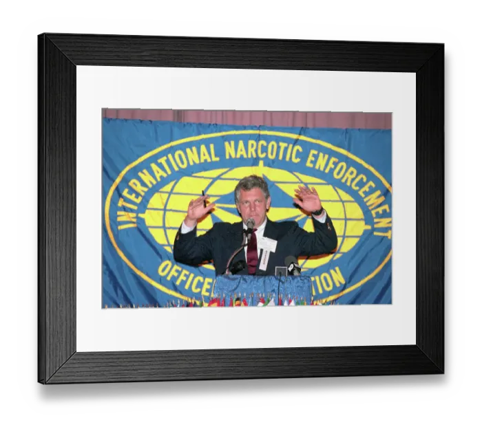 Framed Print : William Bennett Making Speech Framed Print : William Bennett Making Speech