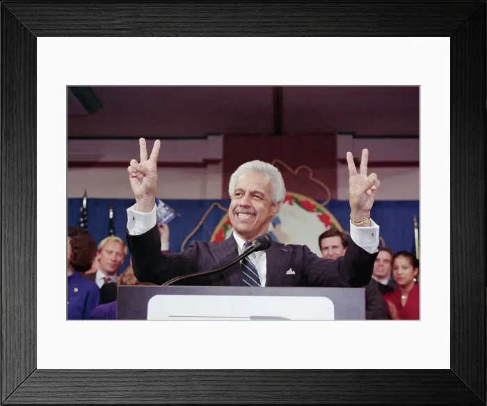 Framed Print : L. Douglas Wilcer Waving to Crowd Framed Print : L. Douglas Wilcer Waving to Crowd