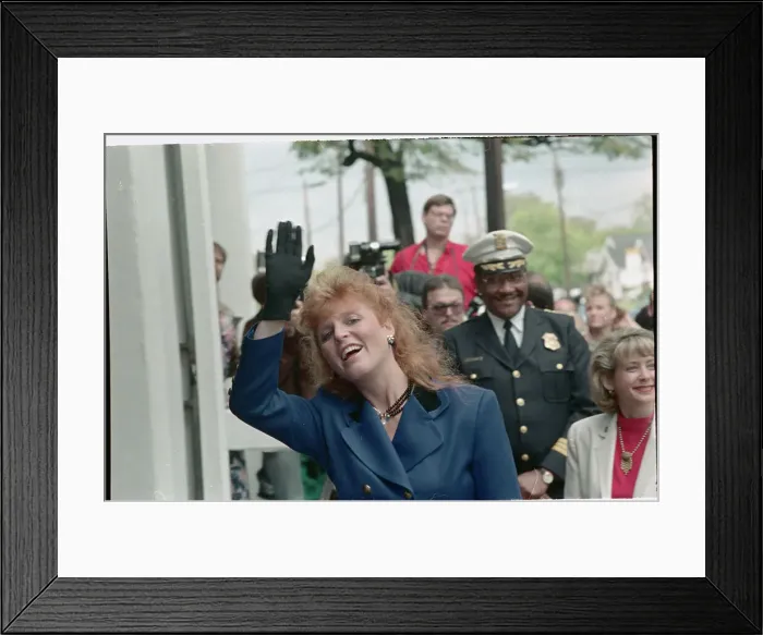 Framed Print : Duchess of York Waving to Crowd