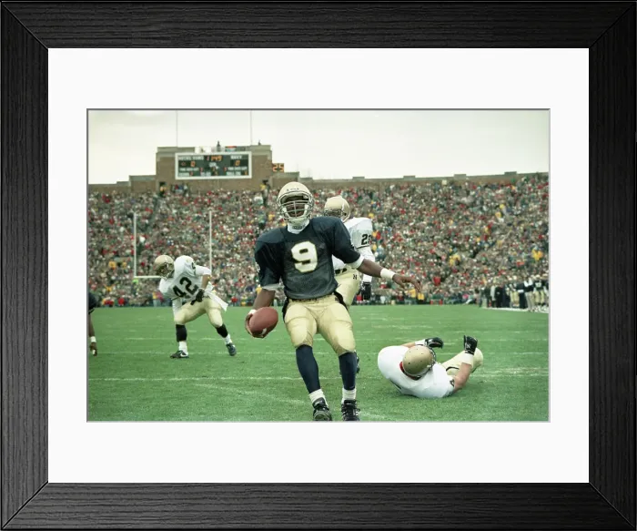Framed Print : Tony Rice. Notre Dames Tony Rice scores past two Navy defenders Framed Print : Tony Rice. Notre Dames Tony Rice scores past two Navy defenders