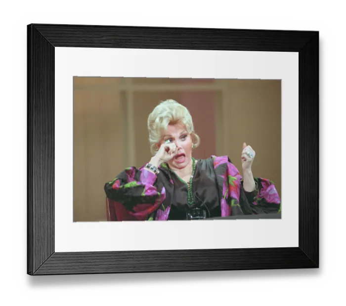 Framed Print : Zsa Zsa Gabor Wiping Her Eye Framed Print : Zsa Zsa Gabor Wiping Her Eye