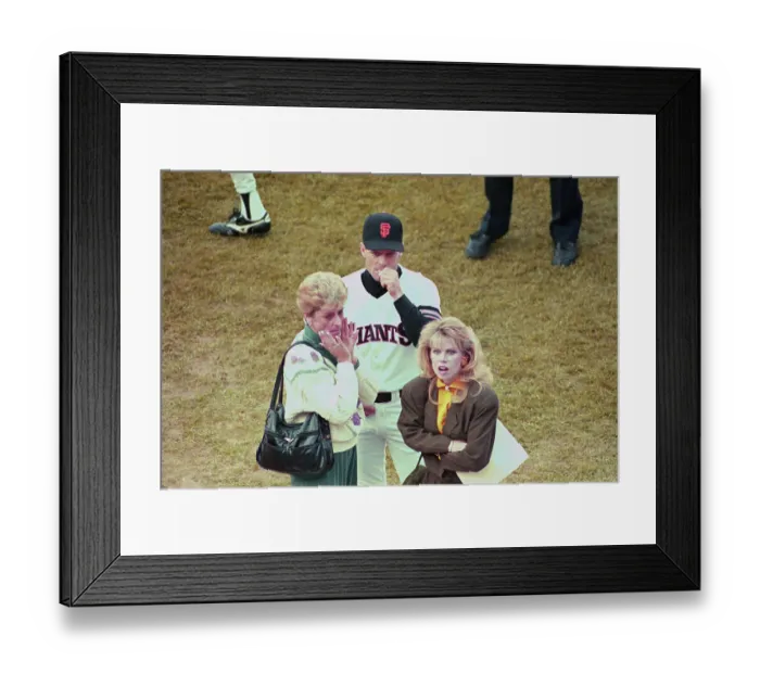 Framed Print : Baseball Player and Family Members After a Quake Framed Print : Baseball Player and Family Members After a Quake