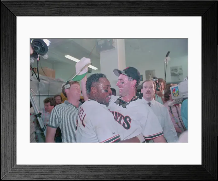 Framed Print : Kevin Mitchell and Will Clark Celebrating Win Framed Print : Kevin Mitchell and Will Clark Celebrating Win