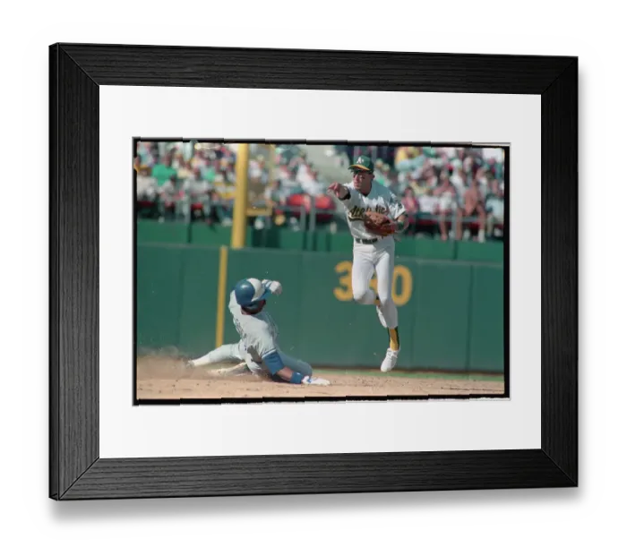 Framed Print : Walt Weiss Making Double Play Framed Print : Walt Weiss Making Double Play