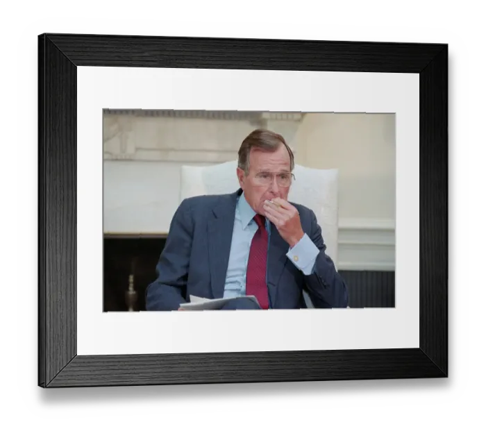 Framed Print : George Bush Answering Questions for Press Framed Print : George Bush Answering Questions for Press