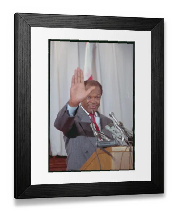 Framed Print : Marion Barry Gesturing at News Conference
