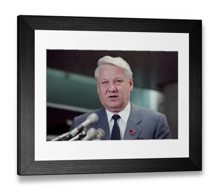 Framed Print : Yeltsin Speaking at Press Conference Framed Print : Yeltsin Speaking at Press Conference