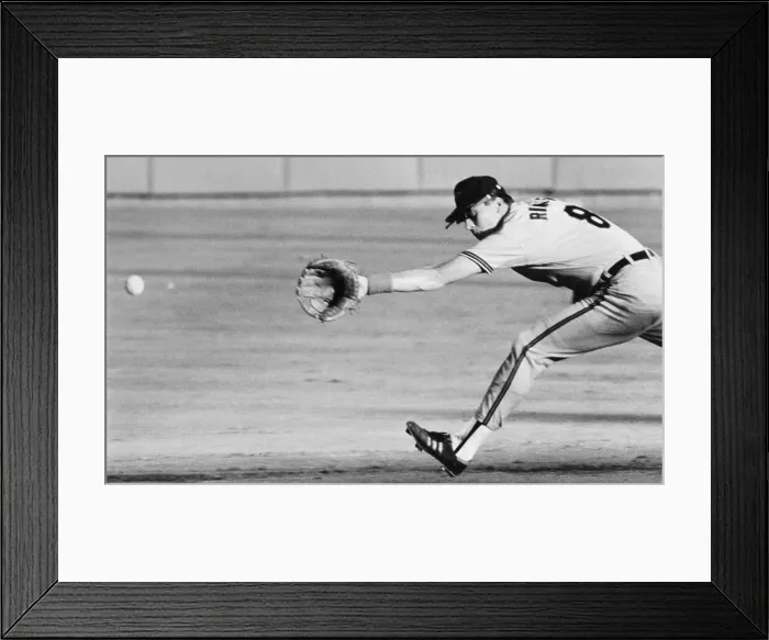 Framed Print : Cal Ripken Jr. Reaching For Ground Ball Framed Print : Cal Ripken Jr. Reaching For Ground Ball