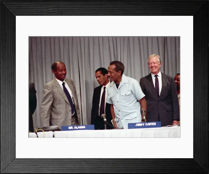 Framed Print : Carter and World Leaders Leave Press Conference Framed Print : Carter and World Leaders Leave Press Conference