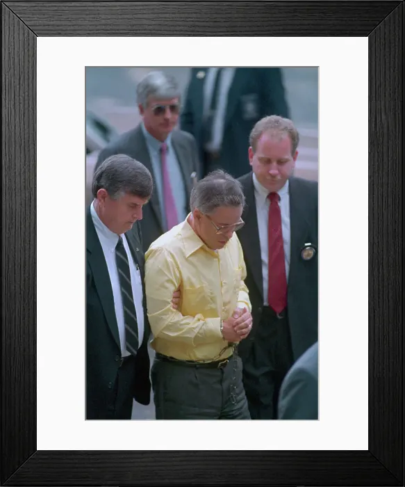 Framed Print : Federal Marshalls Escorting Jim Bakker Framed Print : Federal Marshalls Escorting Jim Bakker