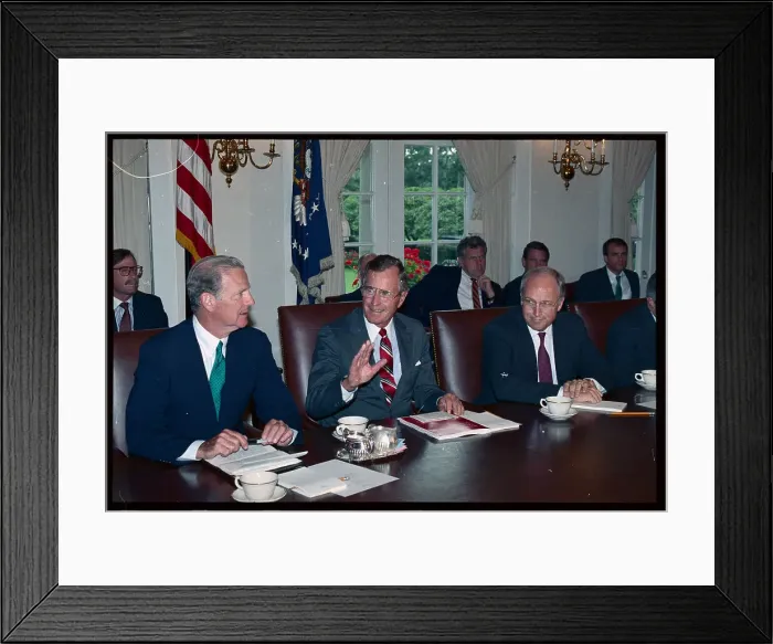 Framed Print : President Bush Holds Cabinet Meeting Framed Print : President Bush Holds Cabinet Meeting