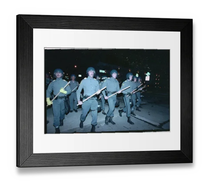 Framed Print : Police Preparing to Squelch Riot Framed Print : Police Preparing to Squelch Riot